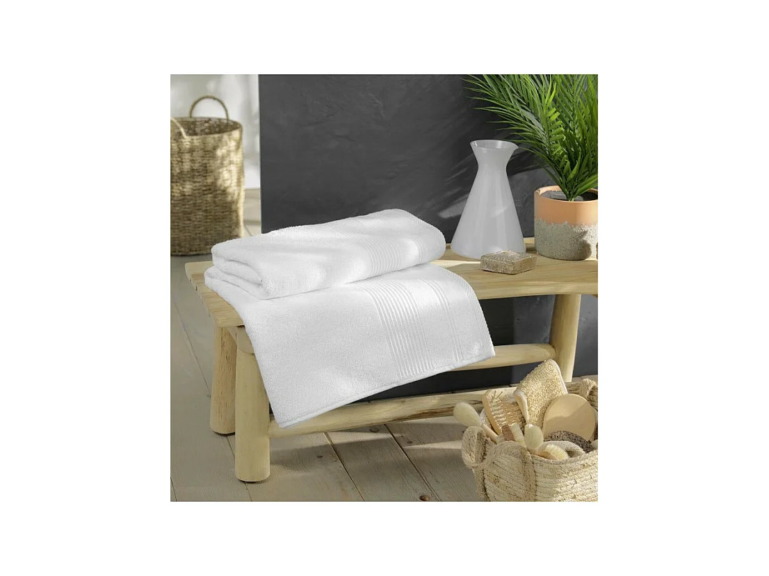 Drap de Bain "Tendresse" 90x150cm Blanc