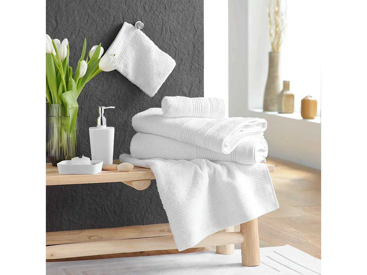 Drap de Bain "Tendresse" 90x150cm Blanc