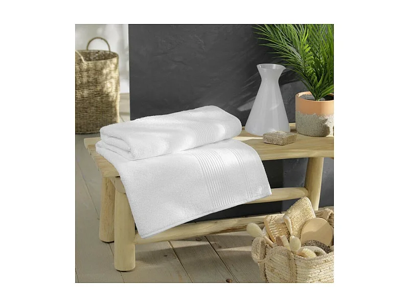 Drap de Bain "Tendresse" 90x150cm Blanc