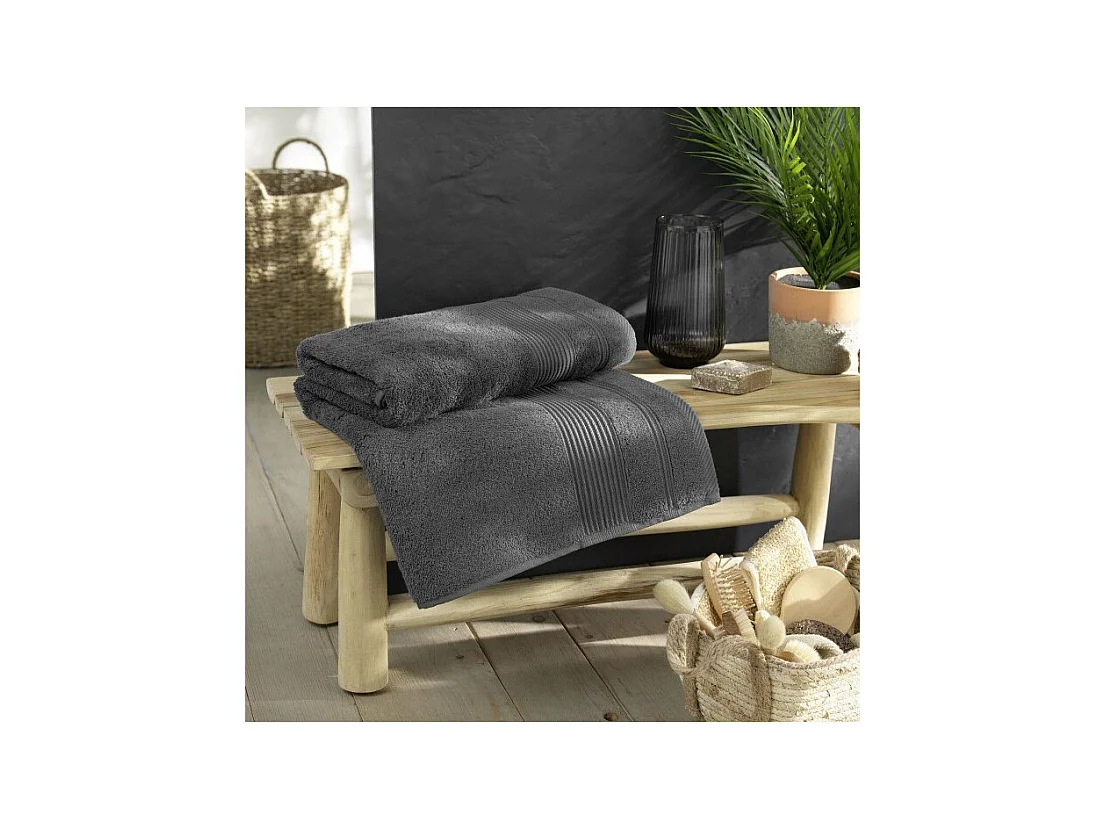 Drap de Bain "Tendresse" 90x150cm Anthracite