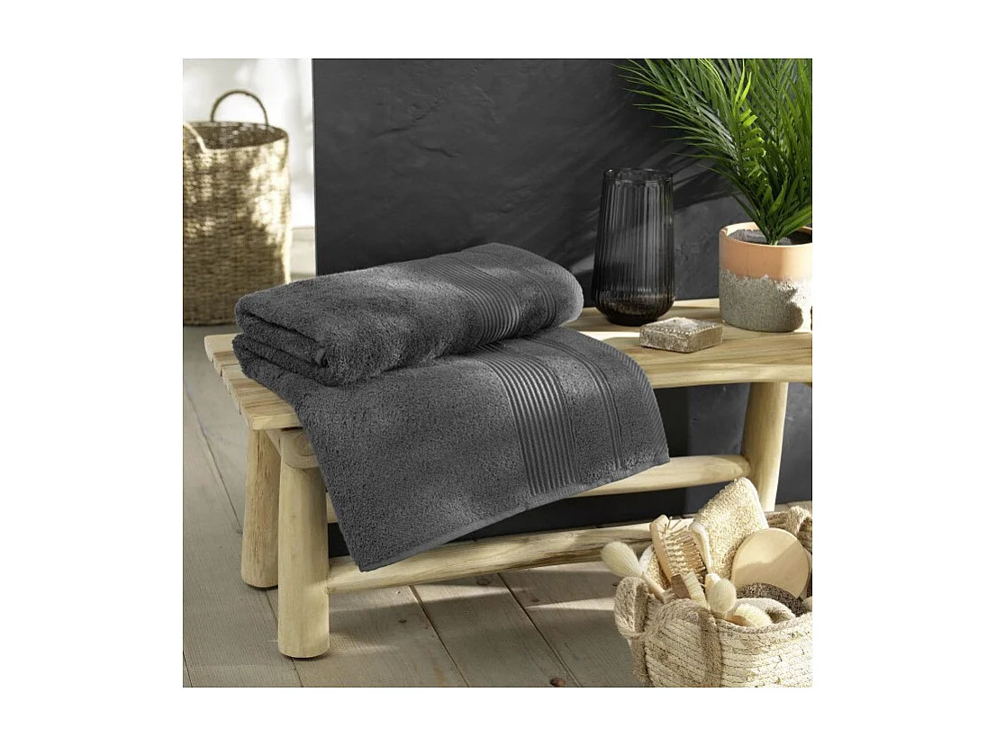 Drap de Bain "Tendresse" 90x150cm Anthracite