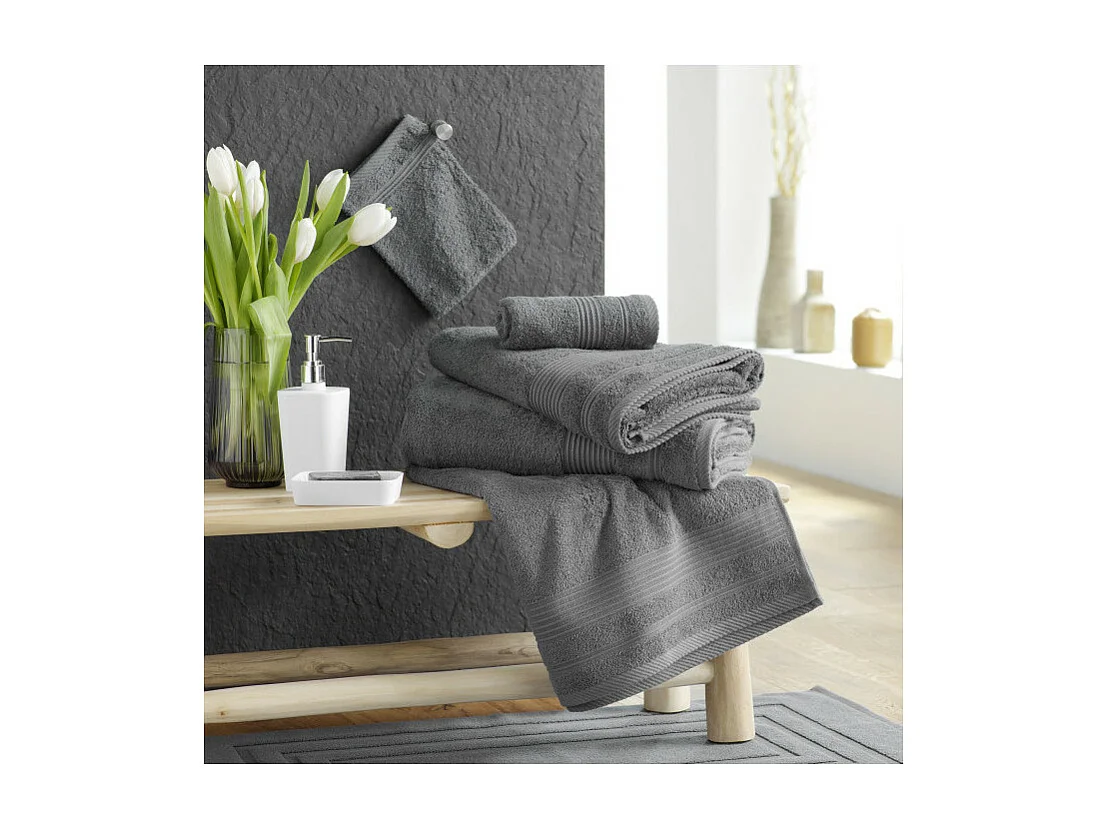 Drap de Bain "Tendresse" 90x150cm Anthracite