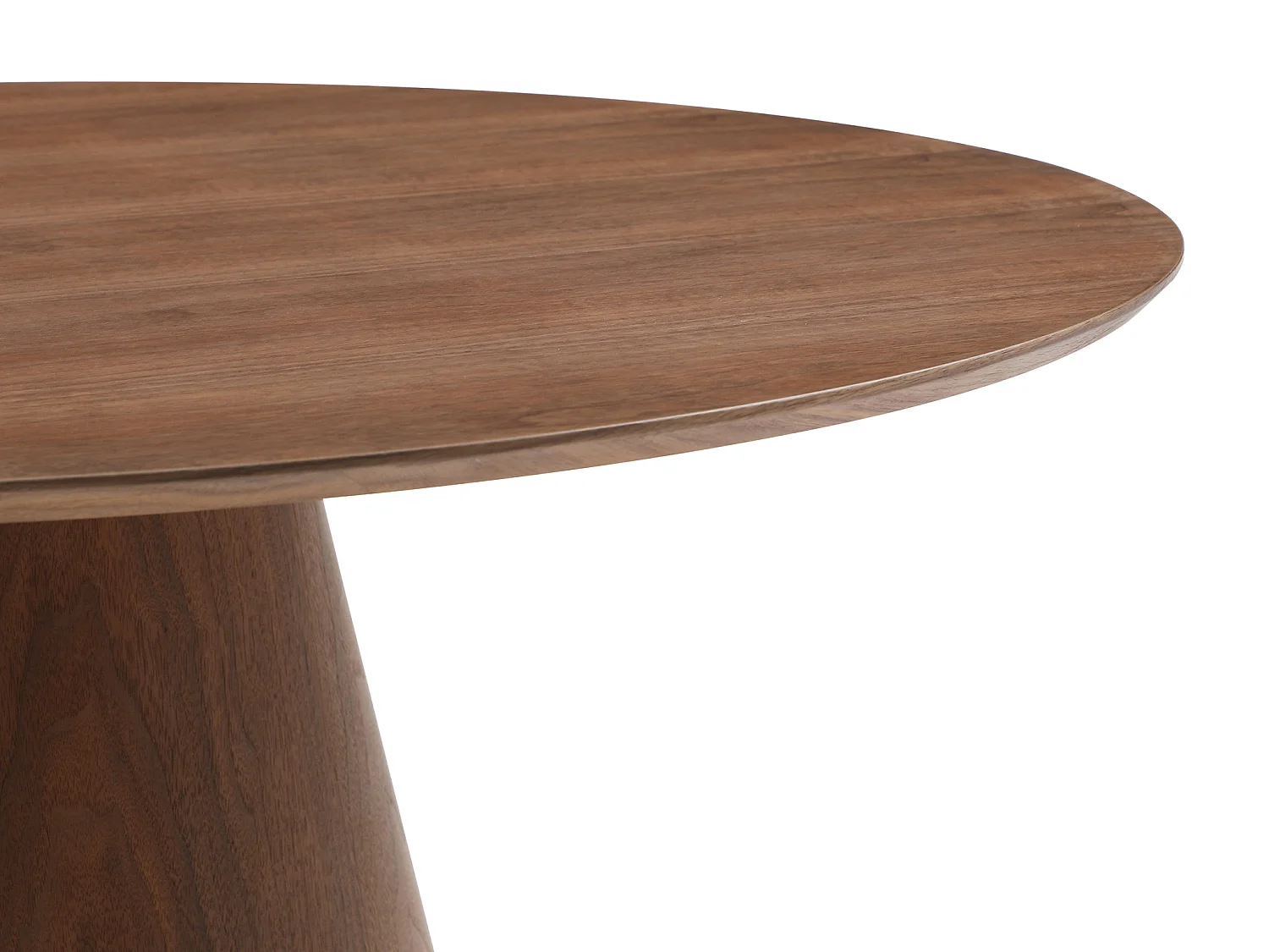 Mesa de jantar redonda 4 lugares em MDF natural escuro - ANTALIZA