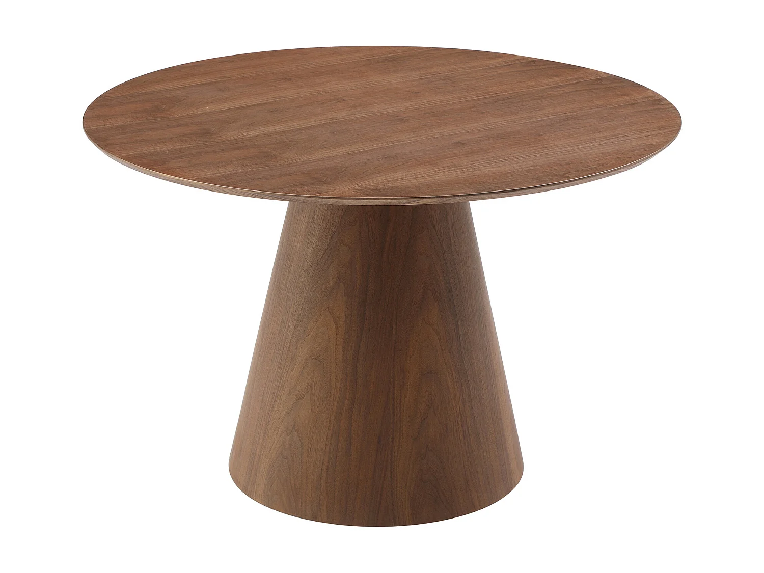 Mesa de jantar redonda 4 lugares em MDF natural escuro - ANTALIZA