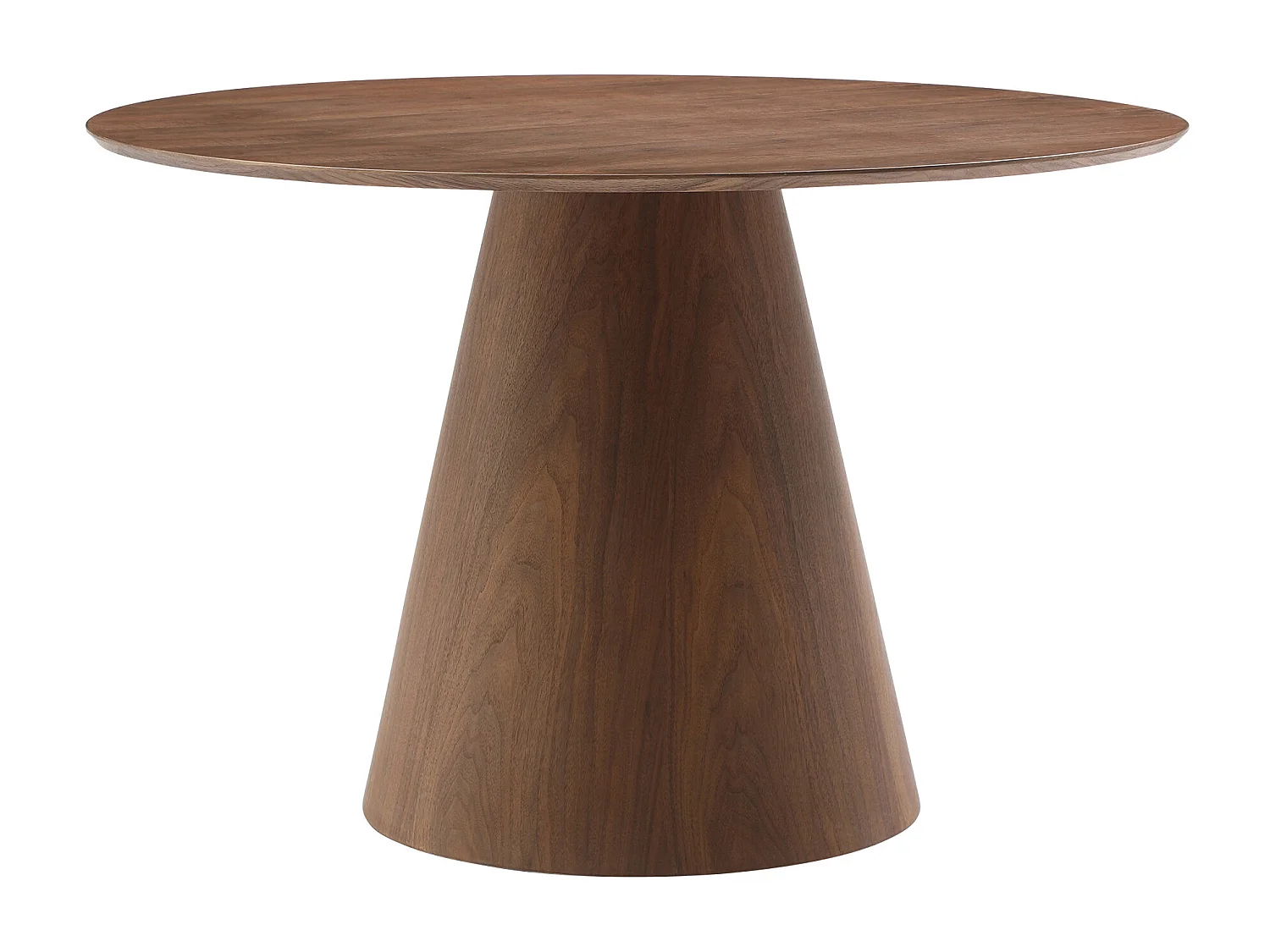 Mesa de jantar redonda 4 lugares em MDF natural escuro - ANTALIZA