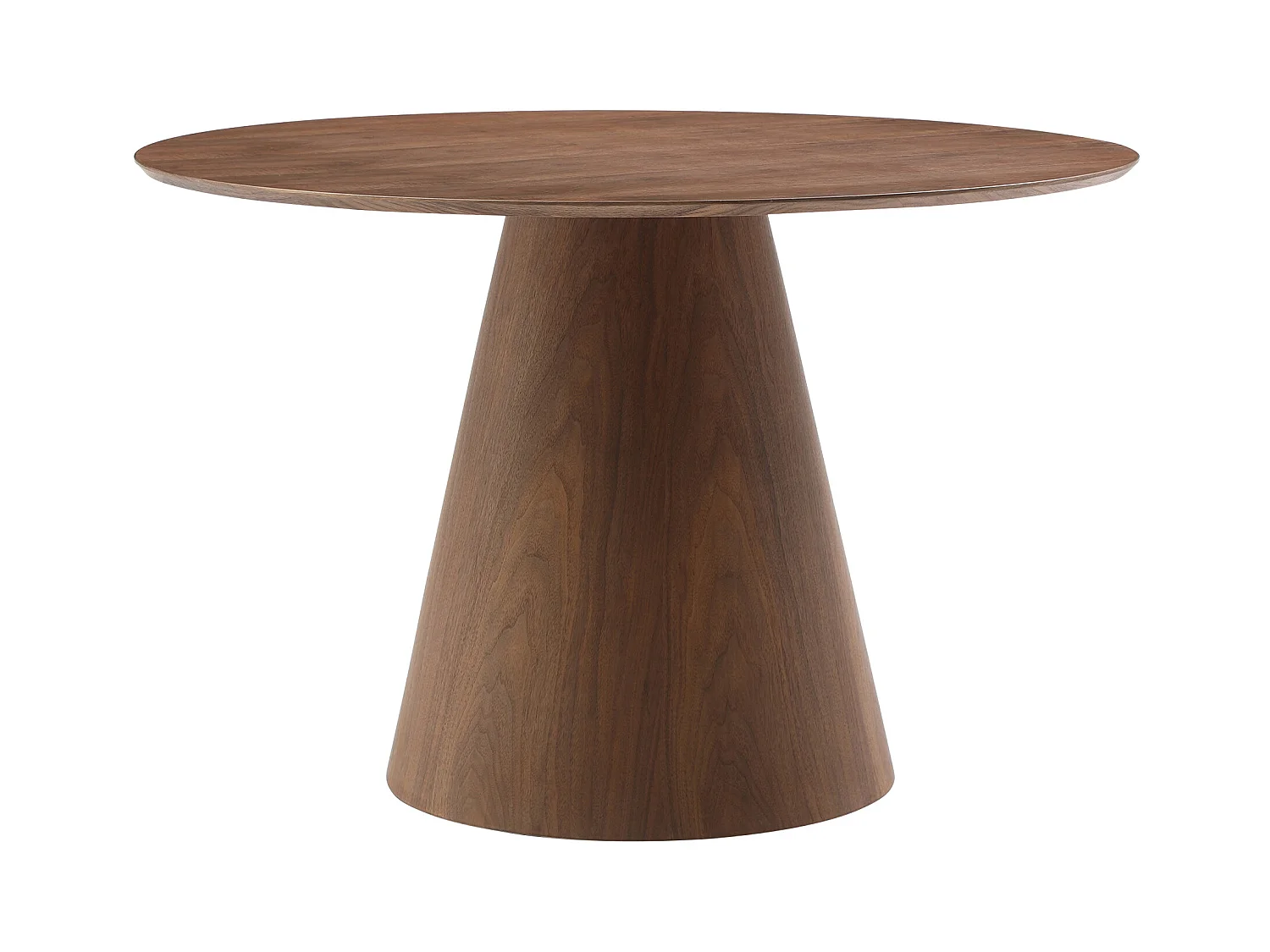 Ronde eettafel 4 plaatsen van mdf - Donker naturel - ANTALIZA