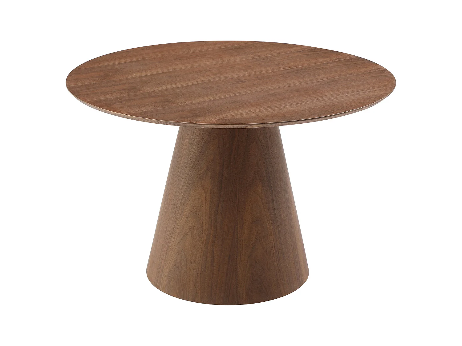 Ronde eettafel 4 plaatsen van mdf - Donker naturel - ANTALIZA