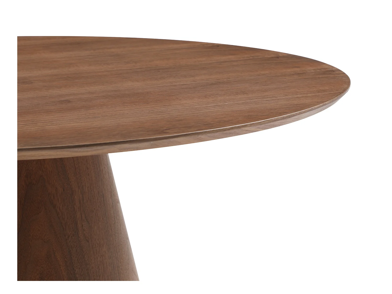 Ronde eettafel 4 plaatsen van mdf - Donker naturel - ANTALIZA