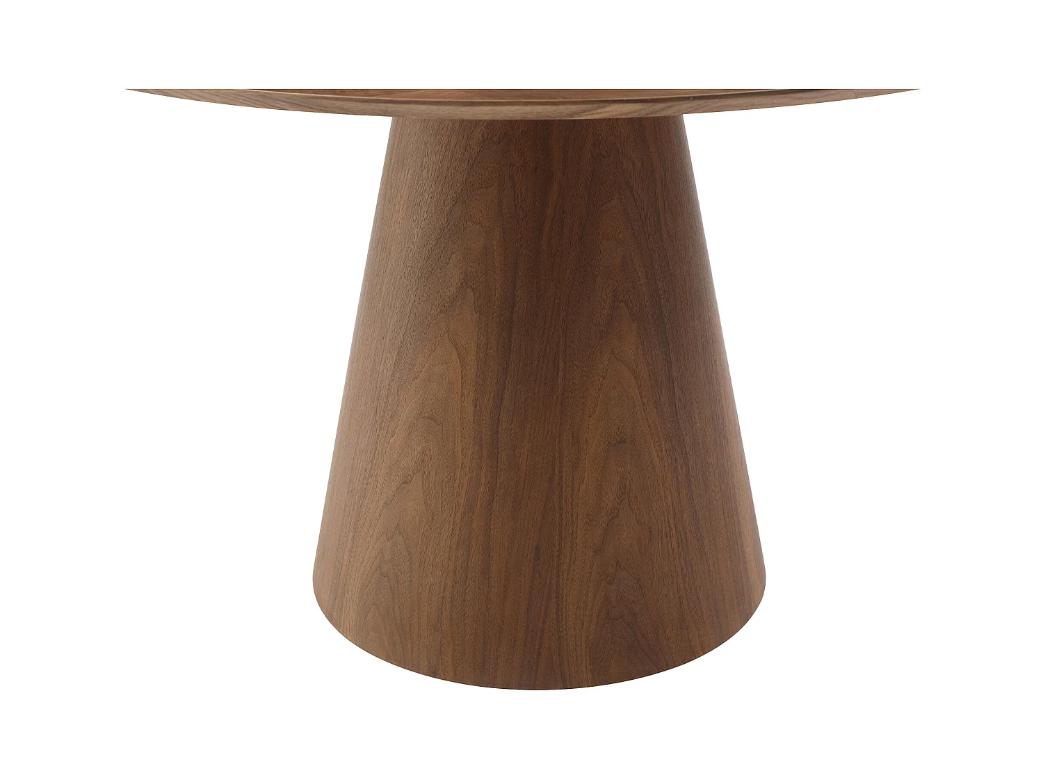 Ronde eettafel 4 plaatsen van mdf - Donker naturel - ANTALIZA