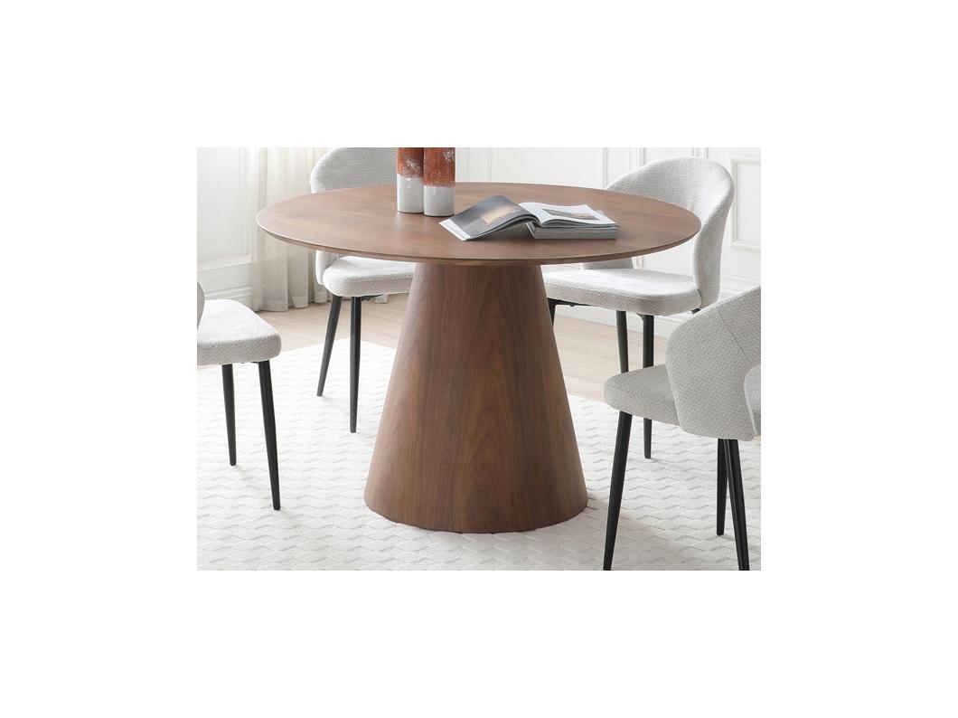 Esstisch rund - 4 Personen - MDF - Holzfarben dunkel - ANTALIZA