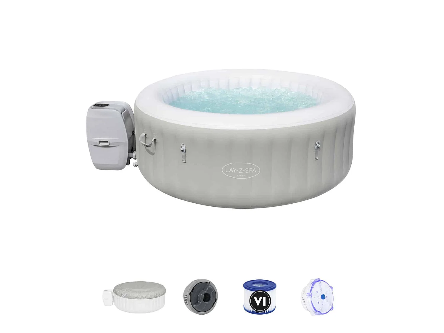 Spa Gonflable Bestway Lay-Z-Spa Tahiti Pour 2-4 personnes Rond 180x66 cm avec Lumières LED