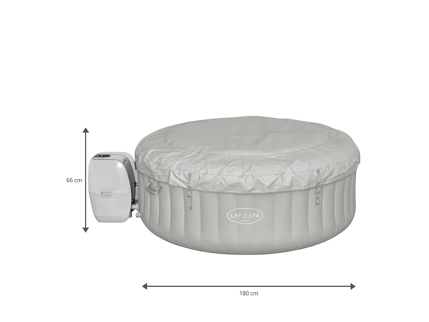 Spa Gonflable Bestway Lay-Z-Spa Tahiti Pour 2-4 personnes Rond 180x66 cm avec Lumières LED