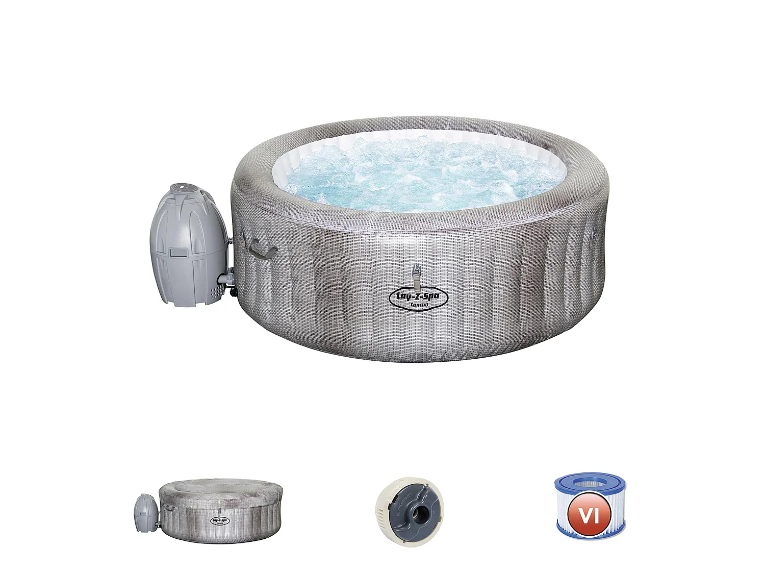 Spa Hinchable Bestway Lay-Z-Spa Cancún 180x66 cm para 2-4 Personas con Airjet y Cobertor