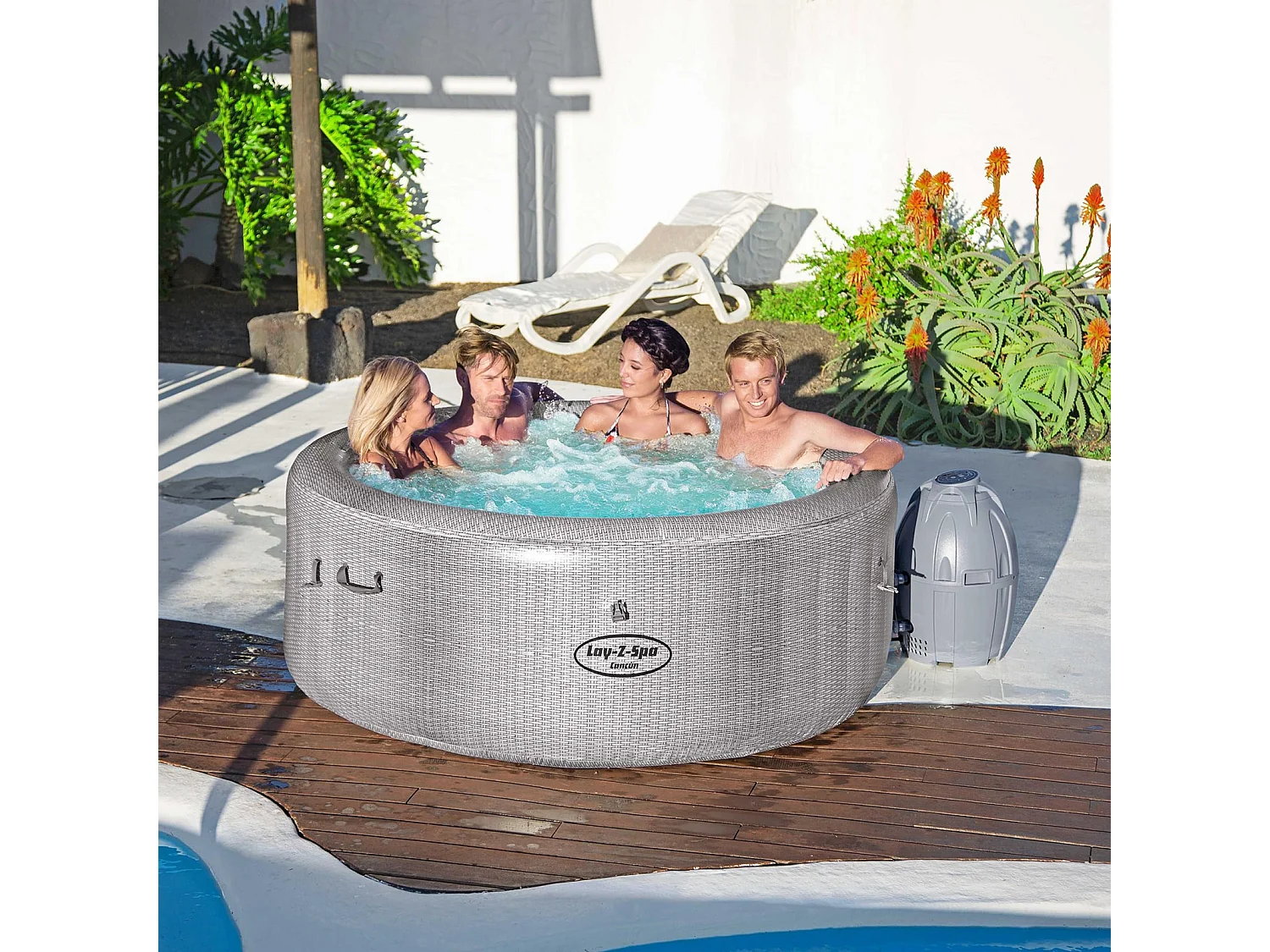 Spa Hinchable Bestway Lay-Z-Spa Cancún 180x66 cm para 2-4 Personas con Airjet y Cobertor