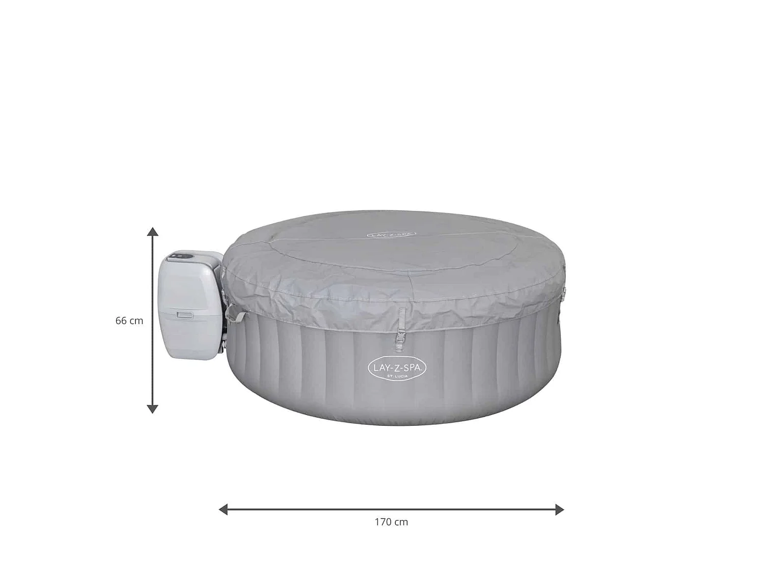 Spa Hinchable Bestway Lay-Z-Spa St Lucia 170x66 cm para 2-3 Personas con Airjet y Cobertor