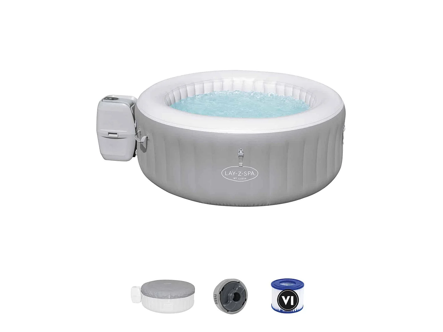 Spa Hinchable Bestway Lay-Z-Spa St Lucia 170x66 cm para 2-3 Personas con Airjet y Cobertor