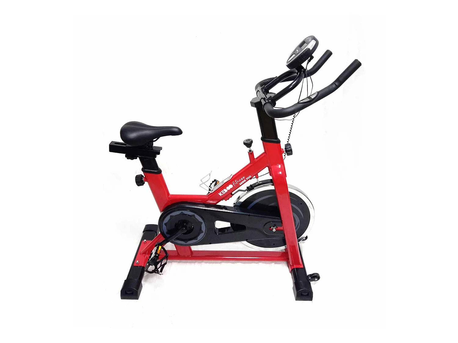 Bicicleta Ciclo Indoor Estática Keboo Serie 700 con Volante de Inercia 15 kg, Asiento y Manillar Ajustable y Pantalla LCD