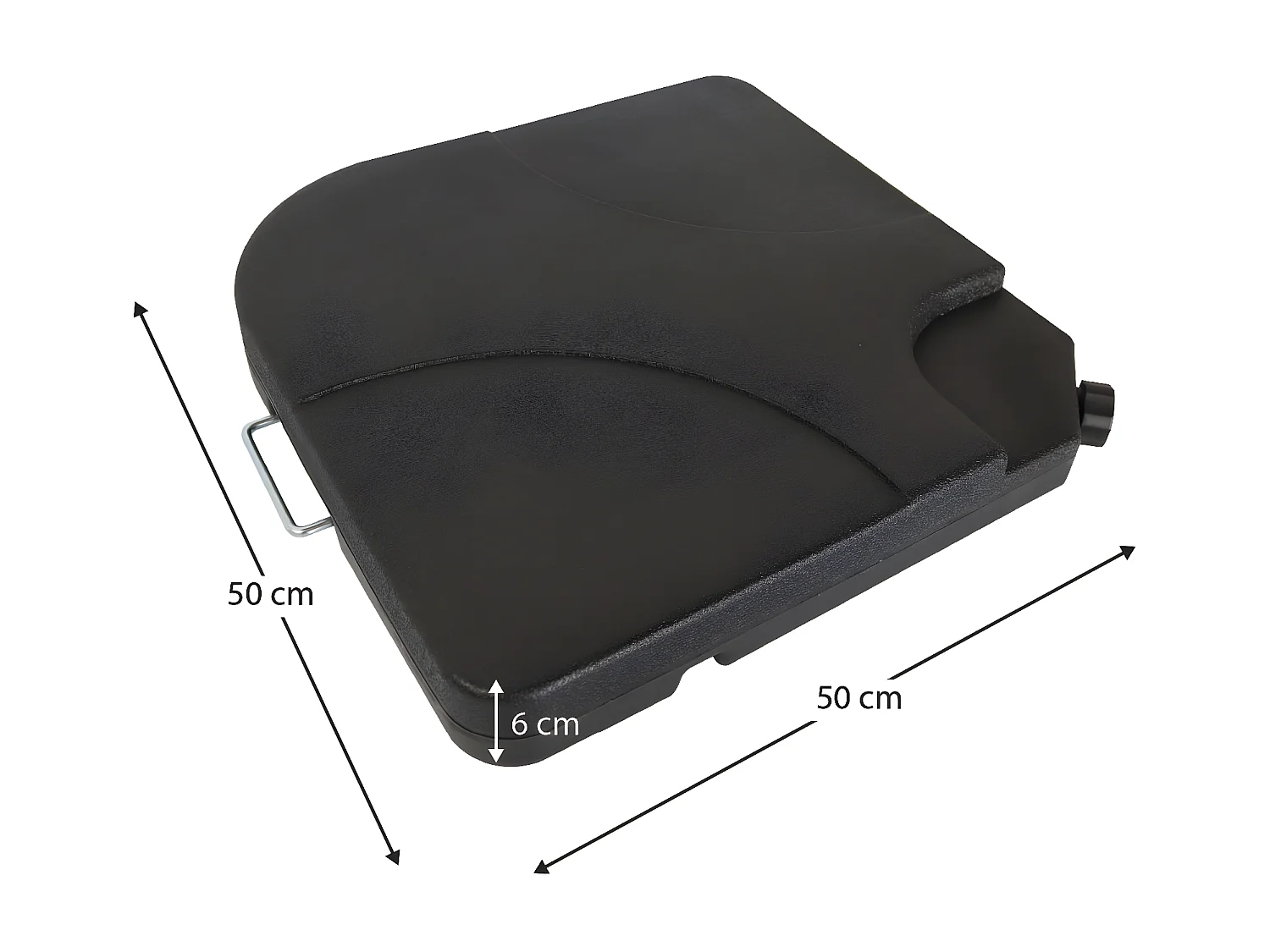 Conjunto 2 Bases de Parasol Chillvert  50x50x6 cm Fabricado en Resina de Alta Calidad y Resistencia Color Negro