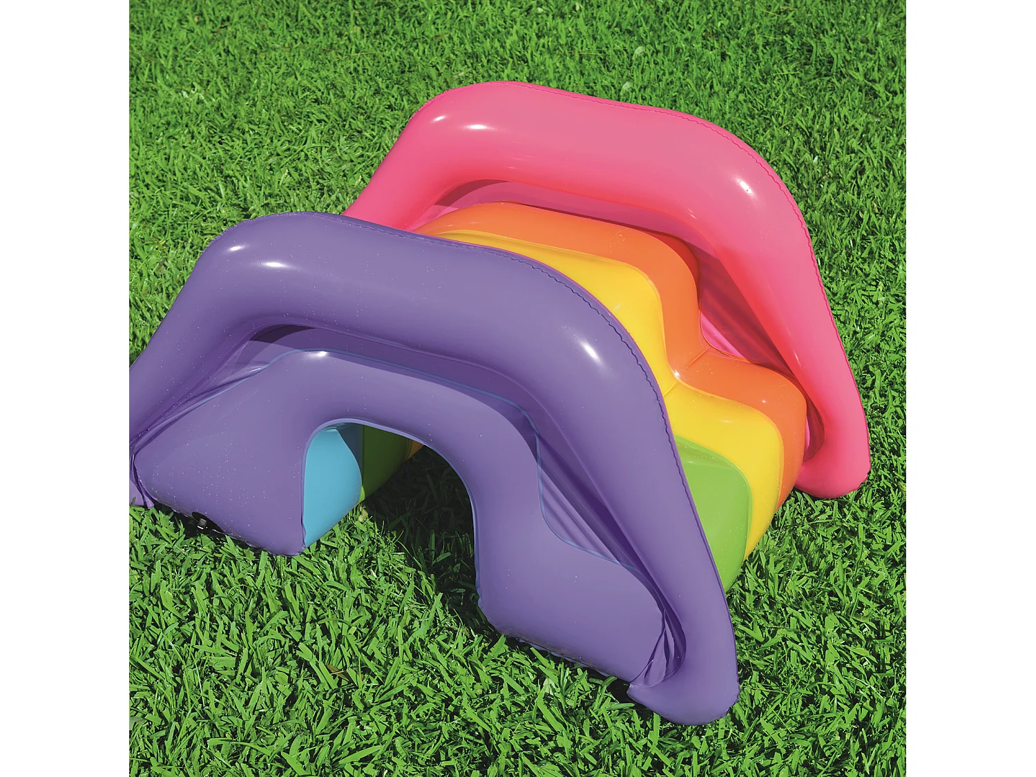 Piscina Hinchable Autoportante Infantil Bestway 262x157x46 cm Tobogán y Palmera Diseño Sunnyland Splash Play Edad Mayores de 2 Años