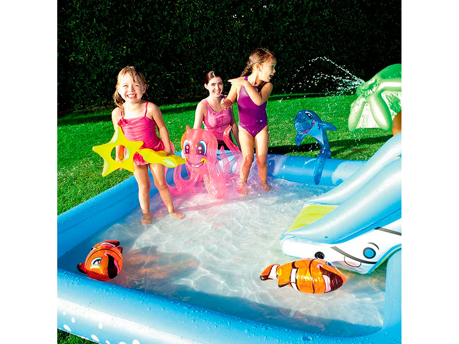 Piscine Gonflable pour Enfants Bestway Aquarium 239x206x86 cm Avec Toboggan