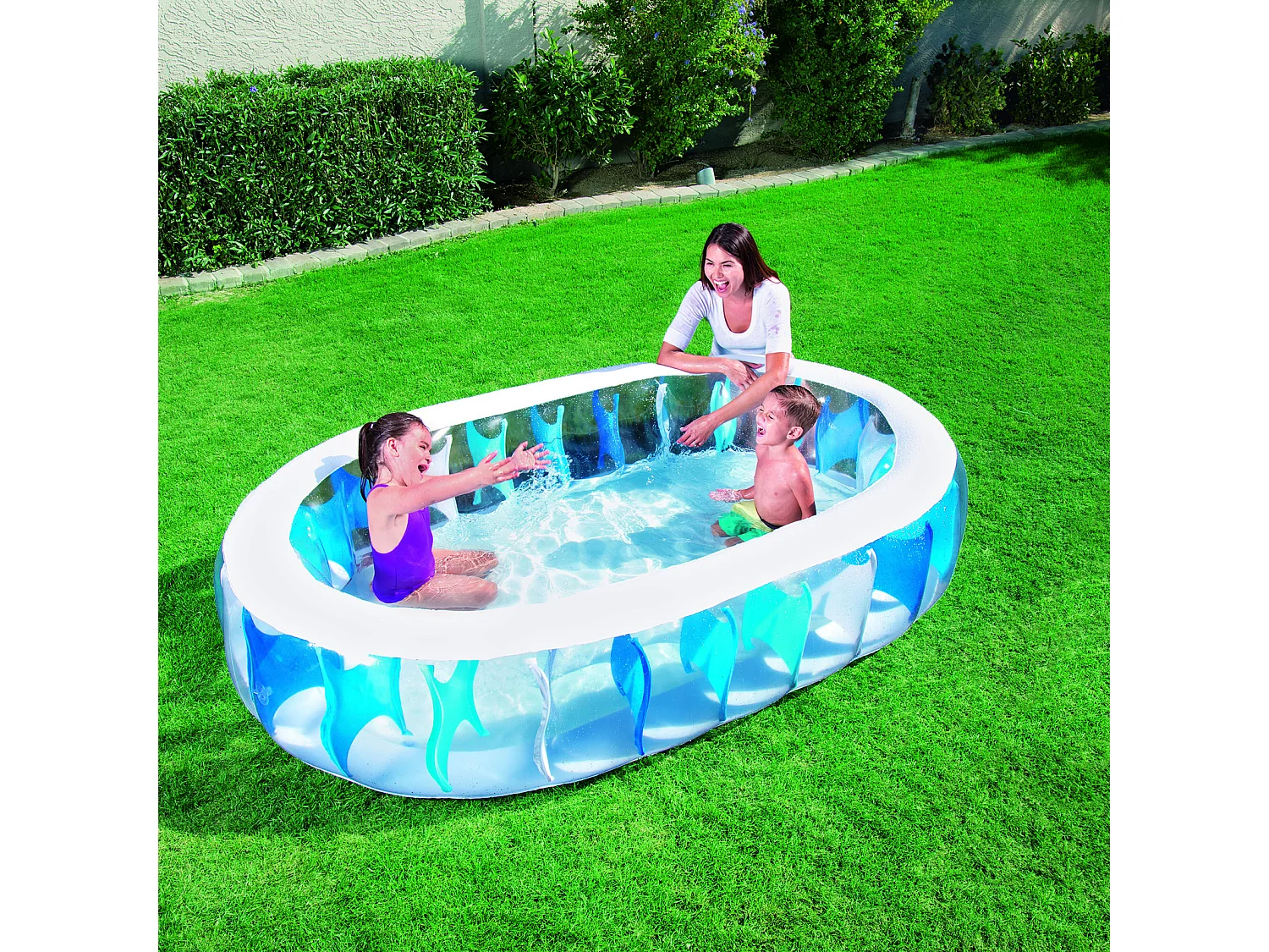 Piscina Hinchable Autoportante Infantil Bestway 229x152x51 cm Diseño Elíptica Edad Mayor de 3 Años