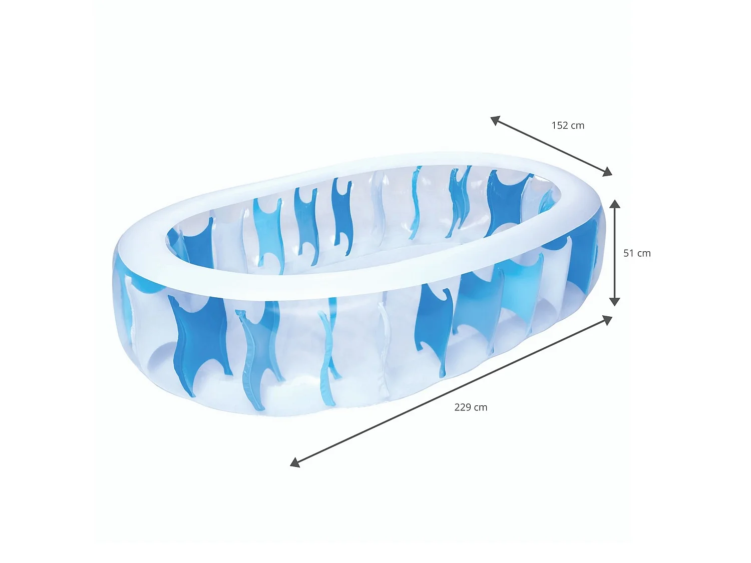 Piscine Gonflable pour Enfants Bestway Elíptica 229x152x51 cm Bleu