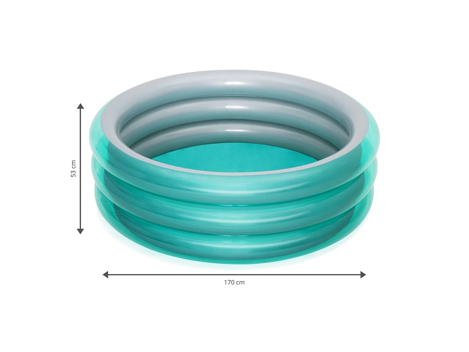 Piscine Gonflable pour Enfants Bestway Big Metallic 3-Ring Pool 170x53 cm