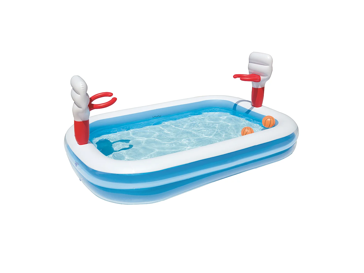 Piscina Hinchable Autoportante Infantil Bestway 254x168x102 cm 2 Pelotas y 2 Canastas Diseño Baloncesto Edad Mayores de 3 Años