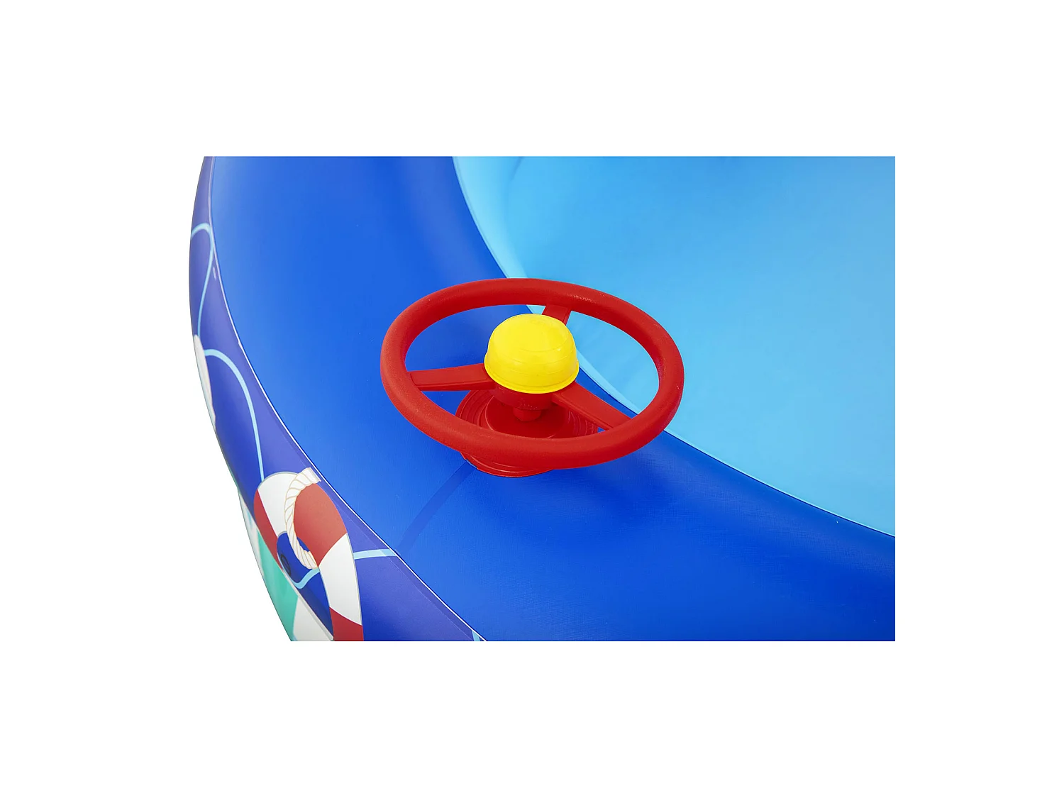 Piscine Gonflable pour Enfants Bestway 213x155x132 cm Bateau Bleu avec Auvent et Gouvernail Sonnette Plus de 3 ans