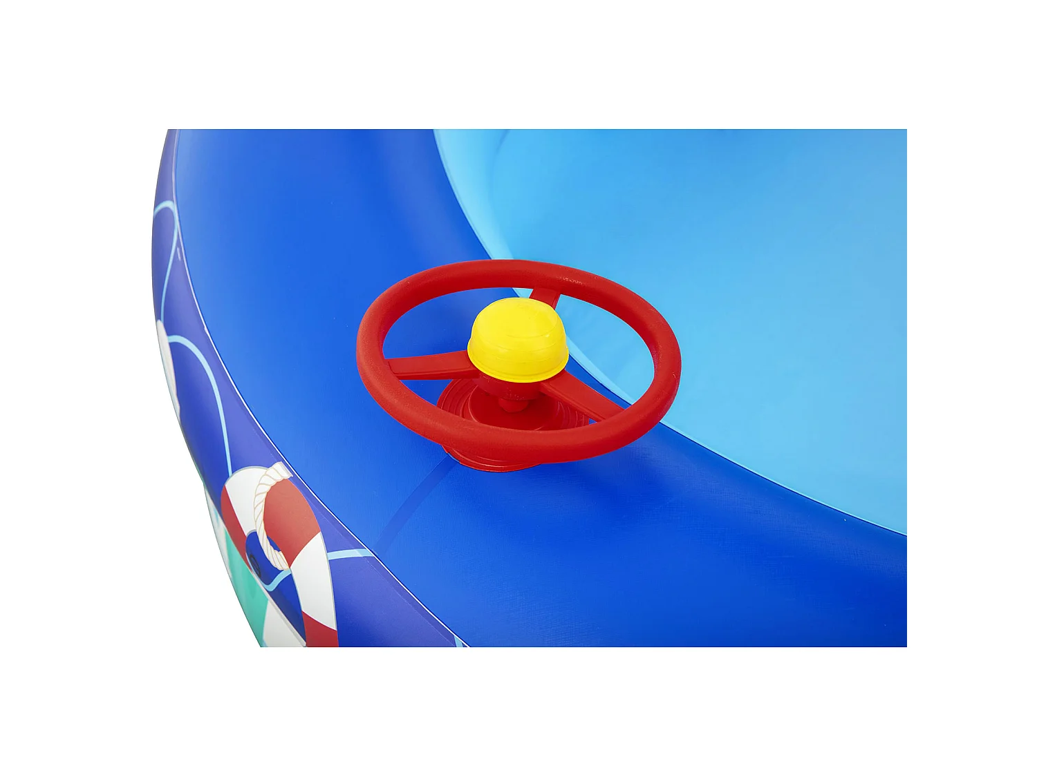 Piscine Gonflable pour Enfants Bestway 213x155x132 cm Bateau Bleu avec Auvent et Gouvernail Sonnette Plus de 3 ans