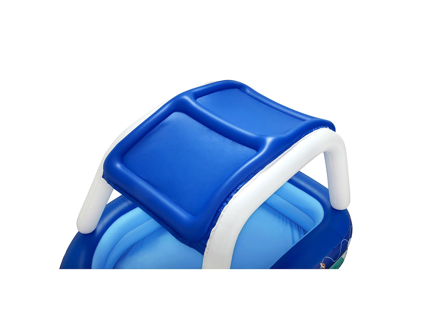 Piscine Gonflable pour Enfants Bestway 213x155x132 cm Bateau Bleu avec Auvent et Gouvernail Sonnette Plus de 3 ans
