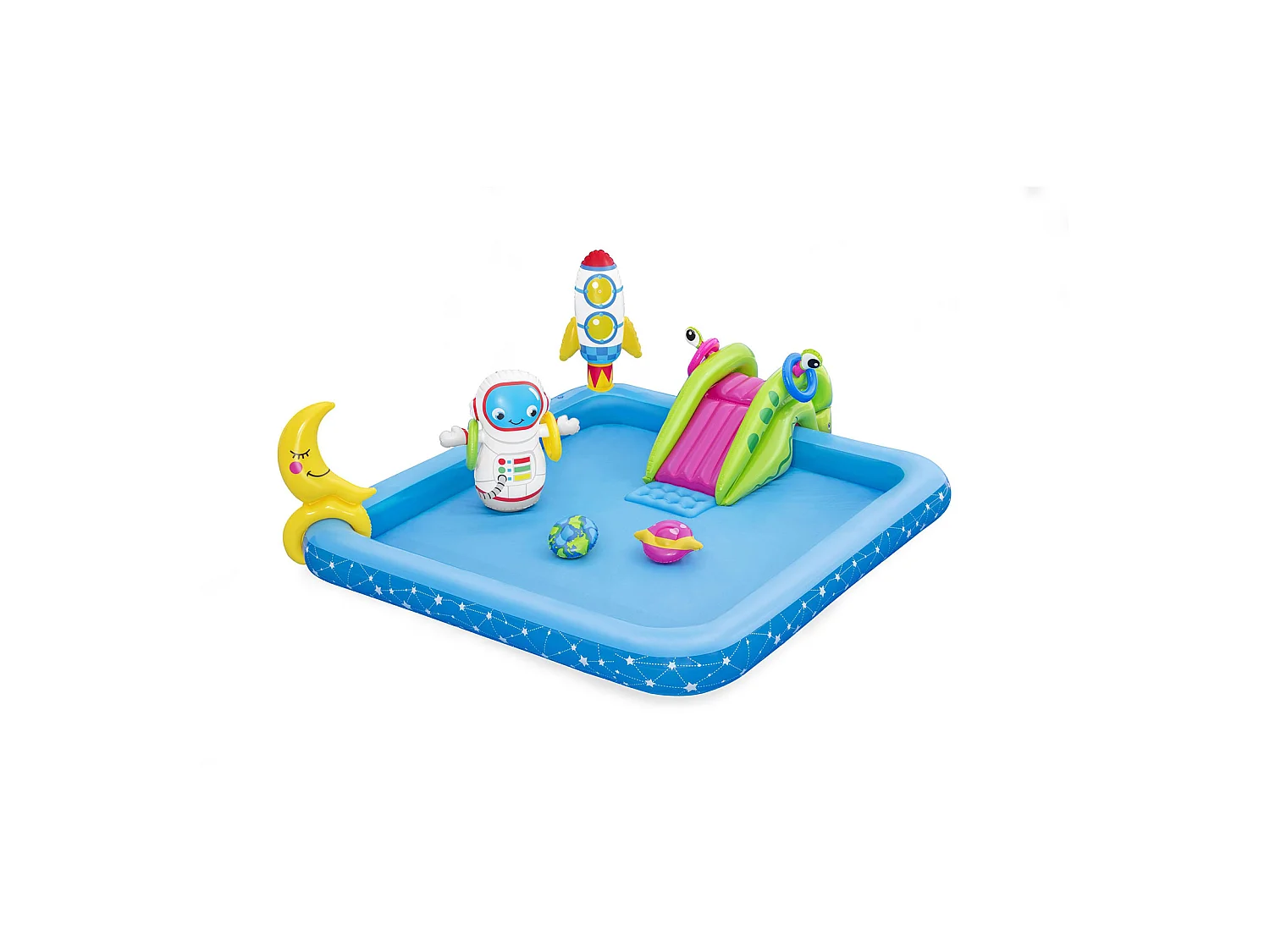 Piscine Gonflable pour Enfants Bestway Petit Astronaute 228x206x84 cm Toboggan Plus de 2 Ans
