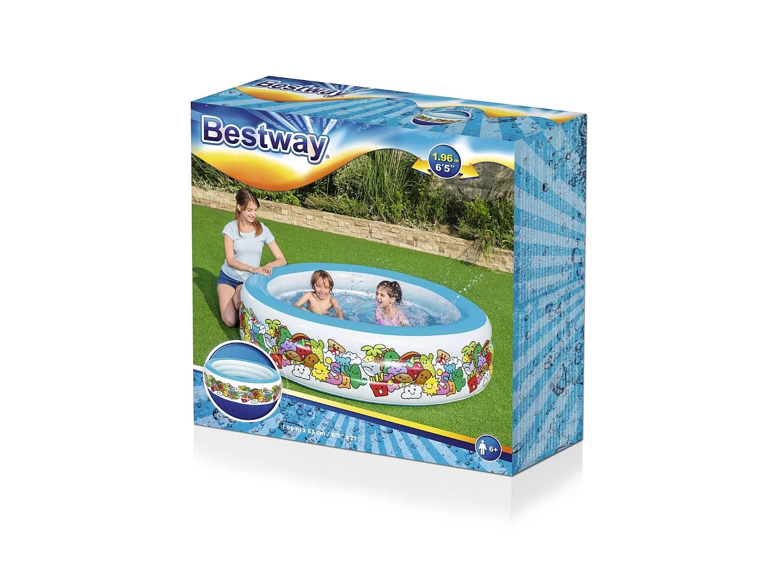 Piscine Gonflable pour Enfants Bestway Animaux de Couleurs 193x53 cm