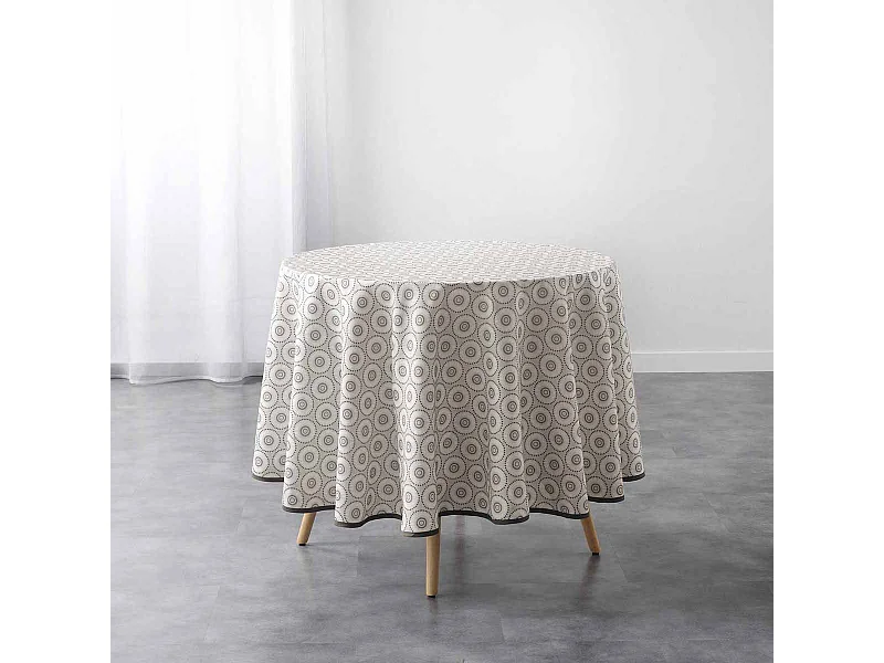 Nappe Antitache Imprimée "Salto" 180cm Naturel