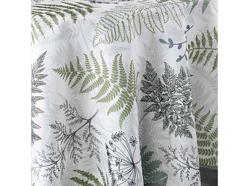 Nappe Ronde Imprimée "Melisandre" 180cm Vert