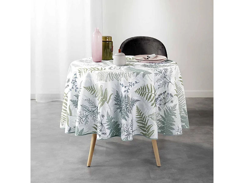 Nappe Ronde Imprimée "Melisandre" 180cm Vert