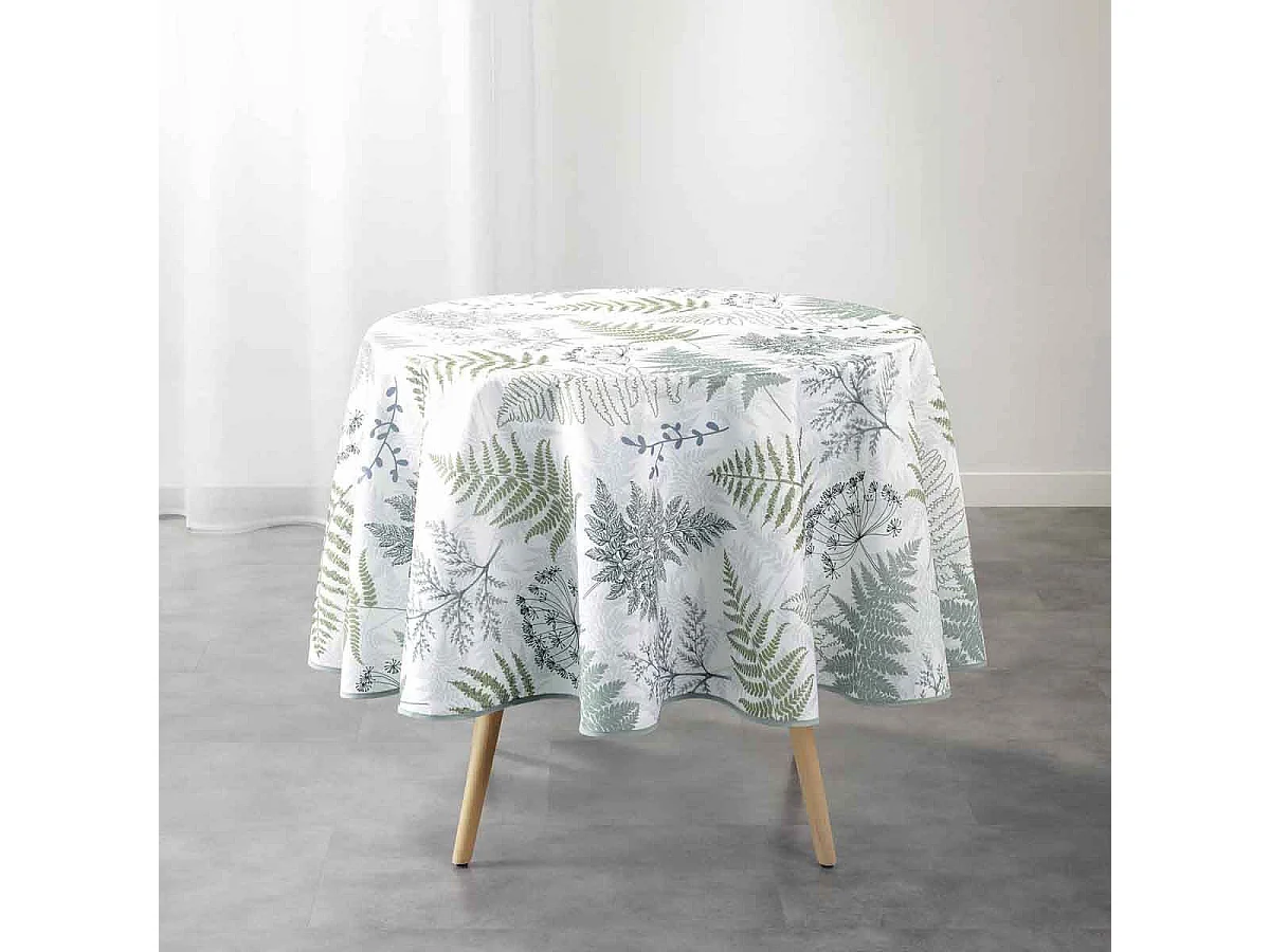 Nappe Ronde Imprimée "Melisandre" 180cm Vert
