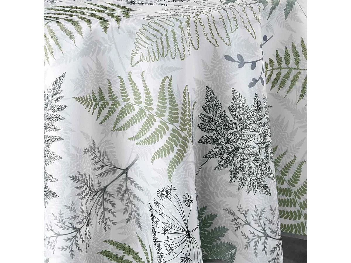 Nappe Ronde Imprimée "Melisandre" 180cm Vert