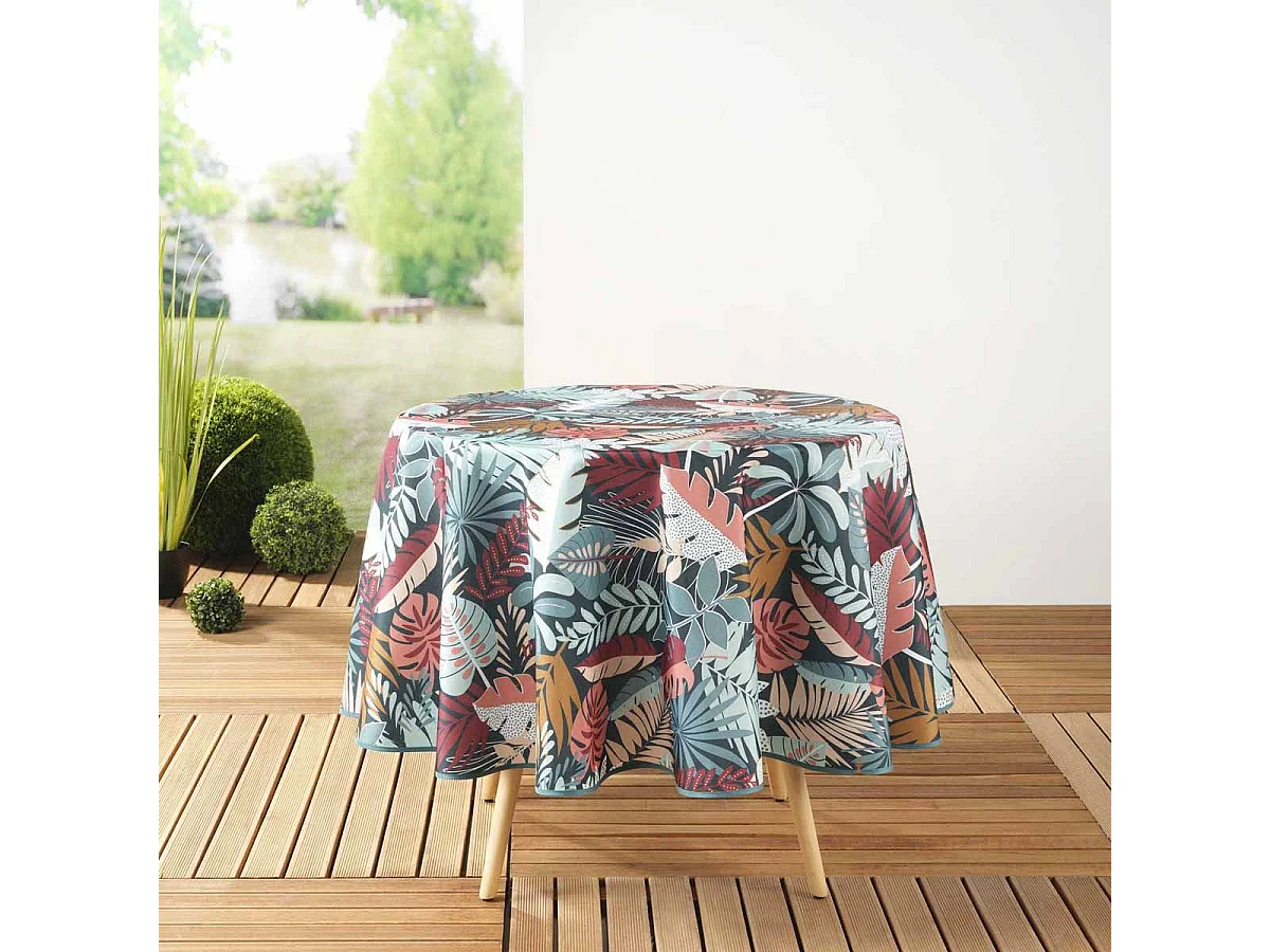Nappe Ronde Antitache "Jacala" 180cm Bleu