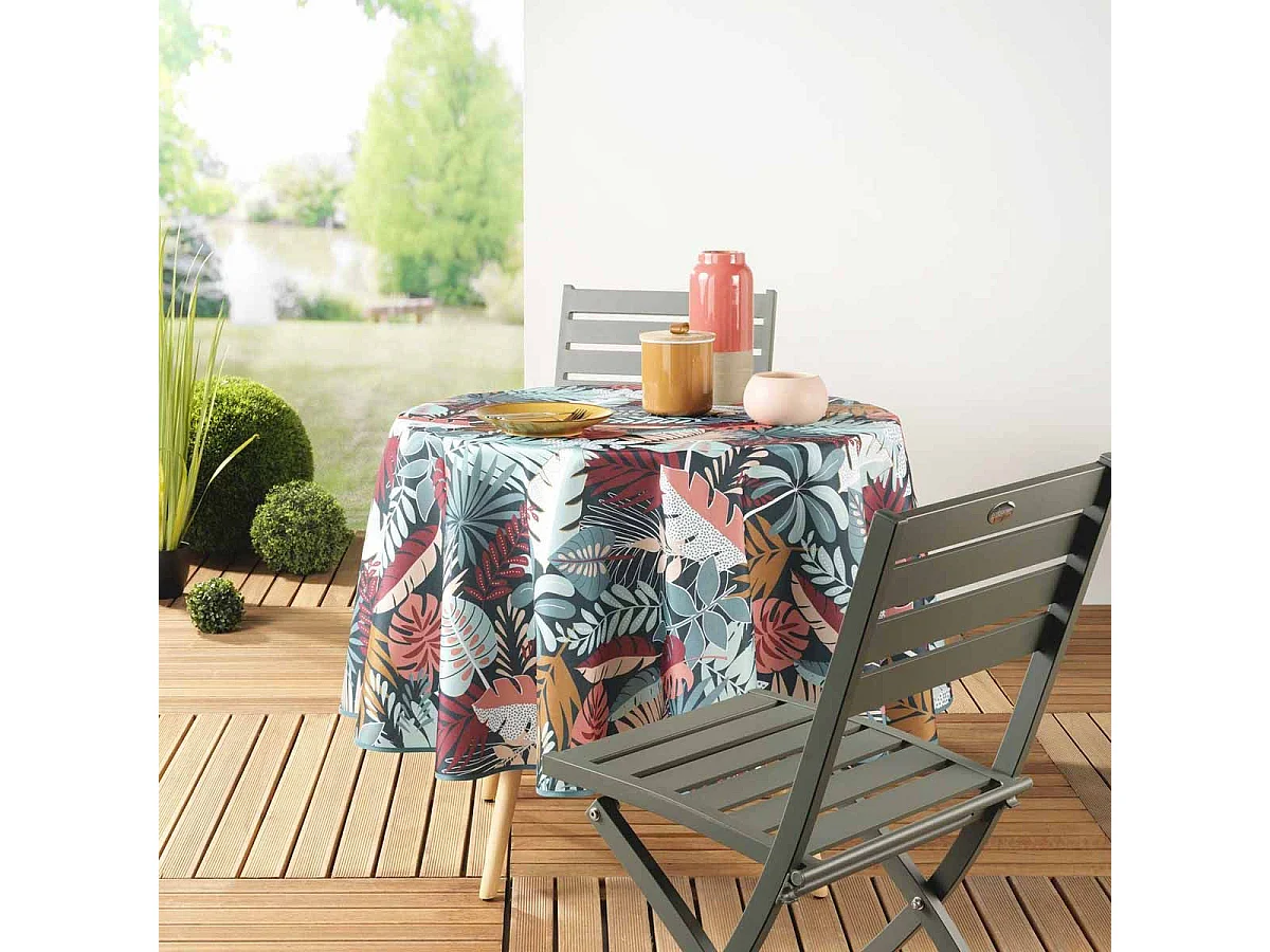 Nappe Ronde Antitache "Jacala" 180cm Bleu