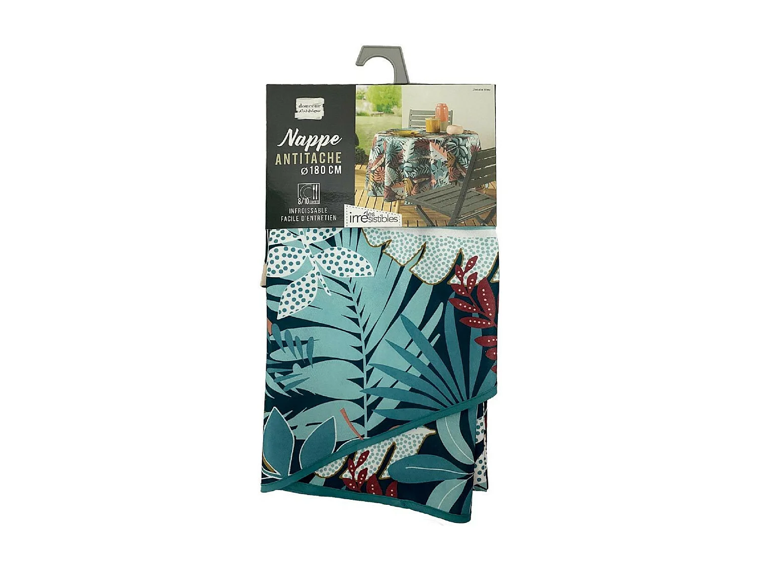 Nappe Ronde Antitache "Jacala" 180cm Bleu