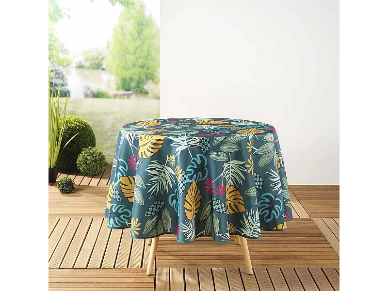 Nappe Antitache Imprimée "Lilidae" 180cm Vert