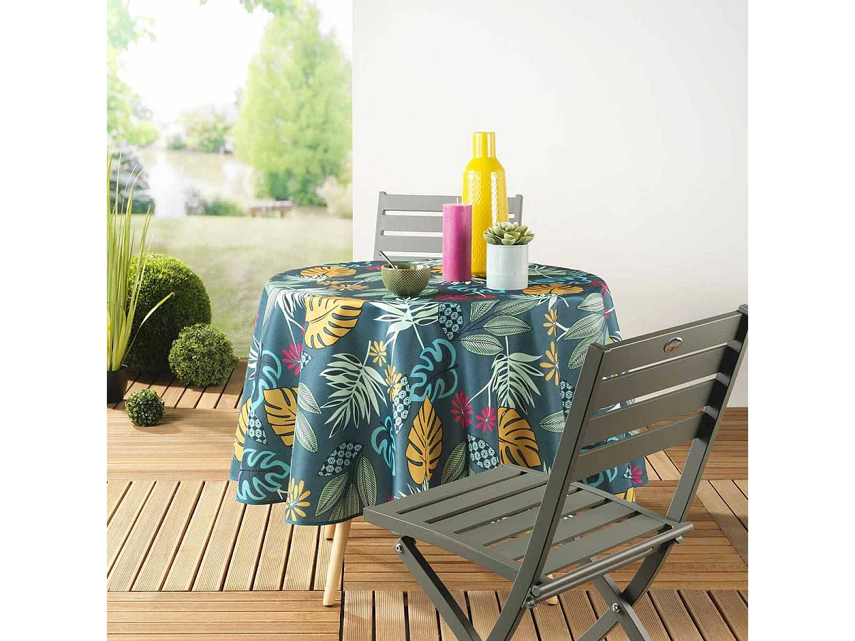 Nappe Antitache Imprimée "Lilidae" 180cm Vert