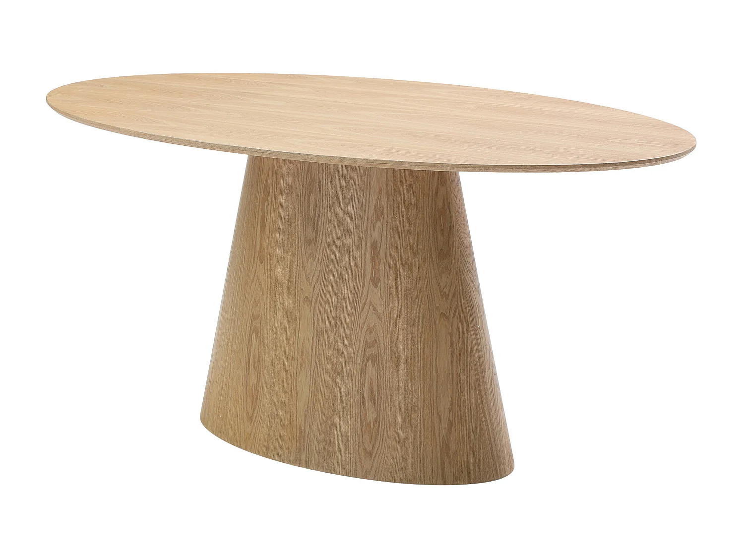 Table à manger 6 personnes placage frêne - Naturel clair - ANTELADA