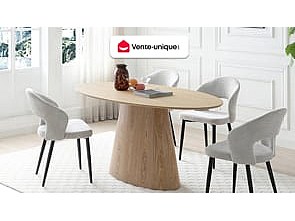 Vente-unique Esstisch - 6 Personen - MDF - Holzfarben hell - ANTELADA 5598087
