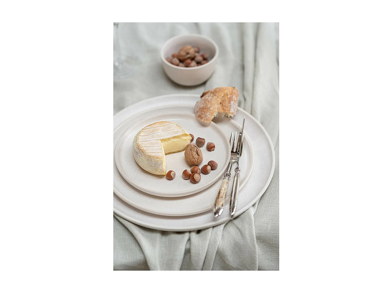 Assiette Plate en Céramique "Marie" 33cm Crème