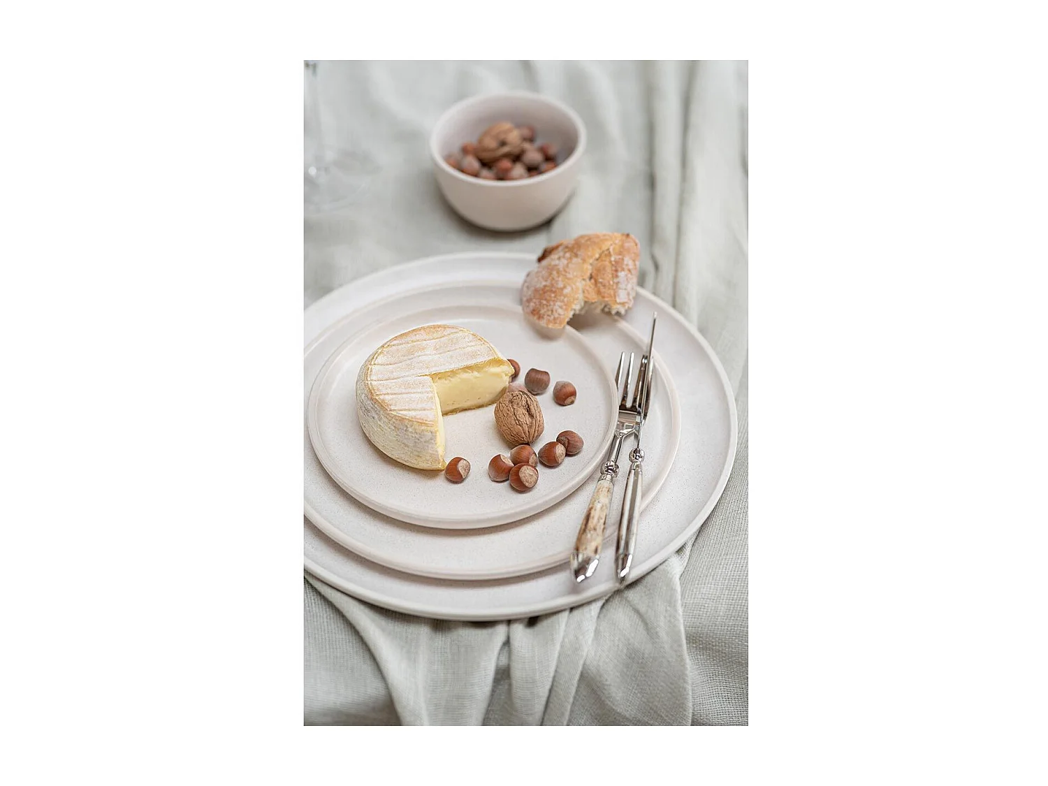 Assiette Plate en Céramique "Marie" 33cm Crème