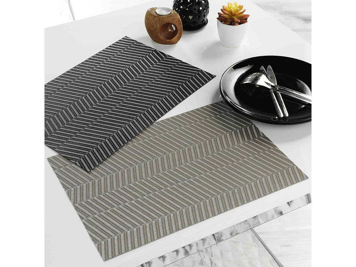 Set de Table "Lizia" 30x45cm Noir & Blanc