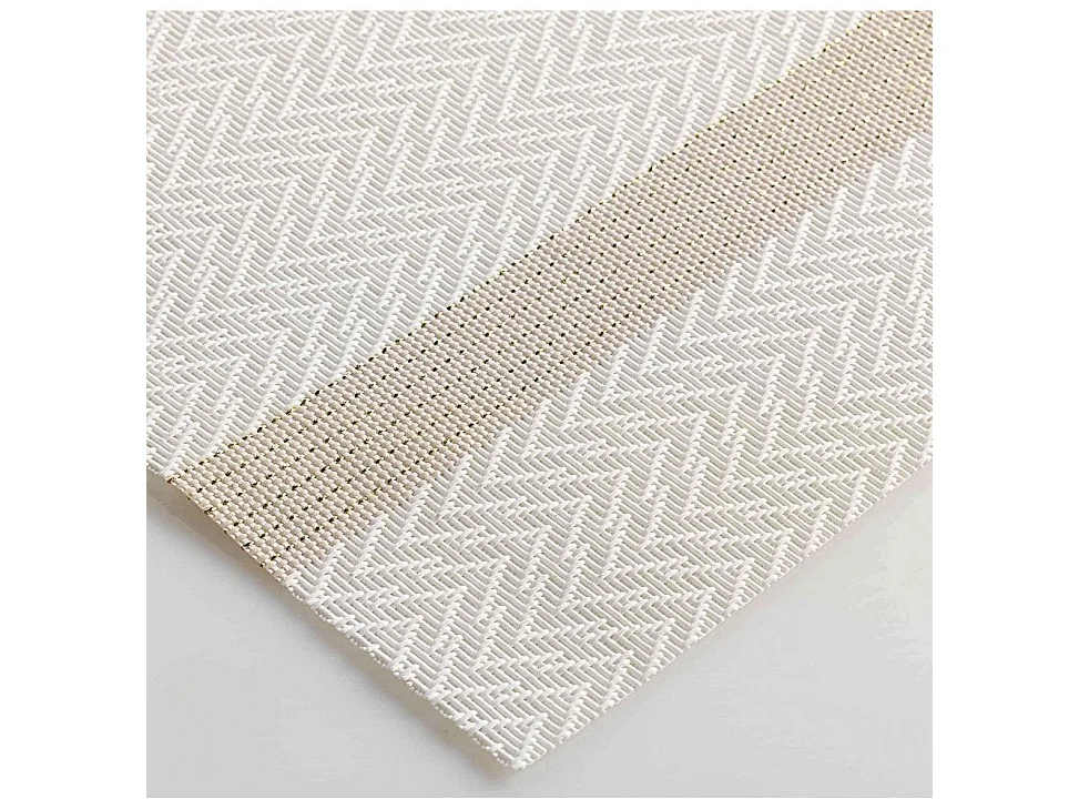 Set de Table Déco "Goldira" 30x45cm Blanc & Or