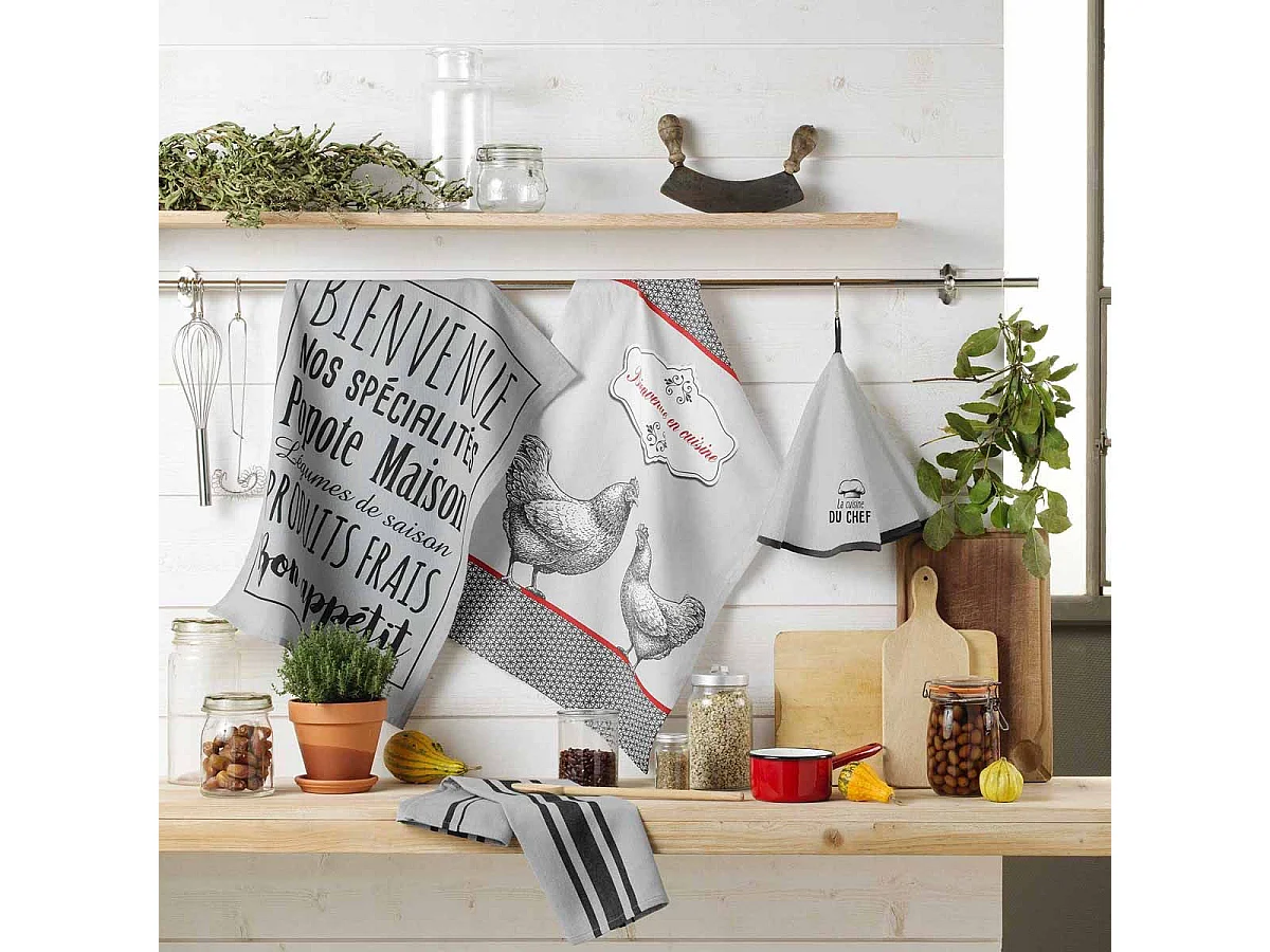 Essuie-Main en Éponge "Toque" 60cm Gris